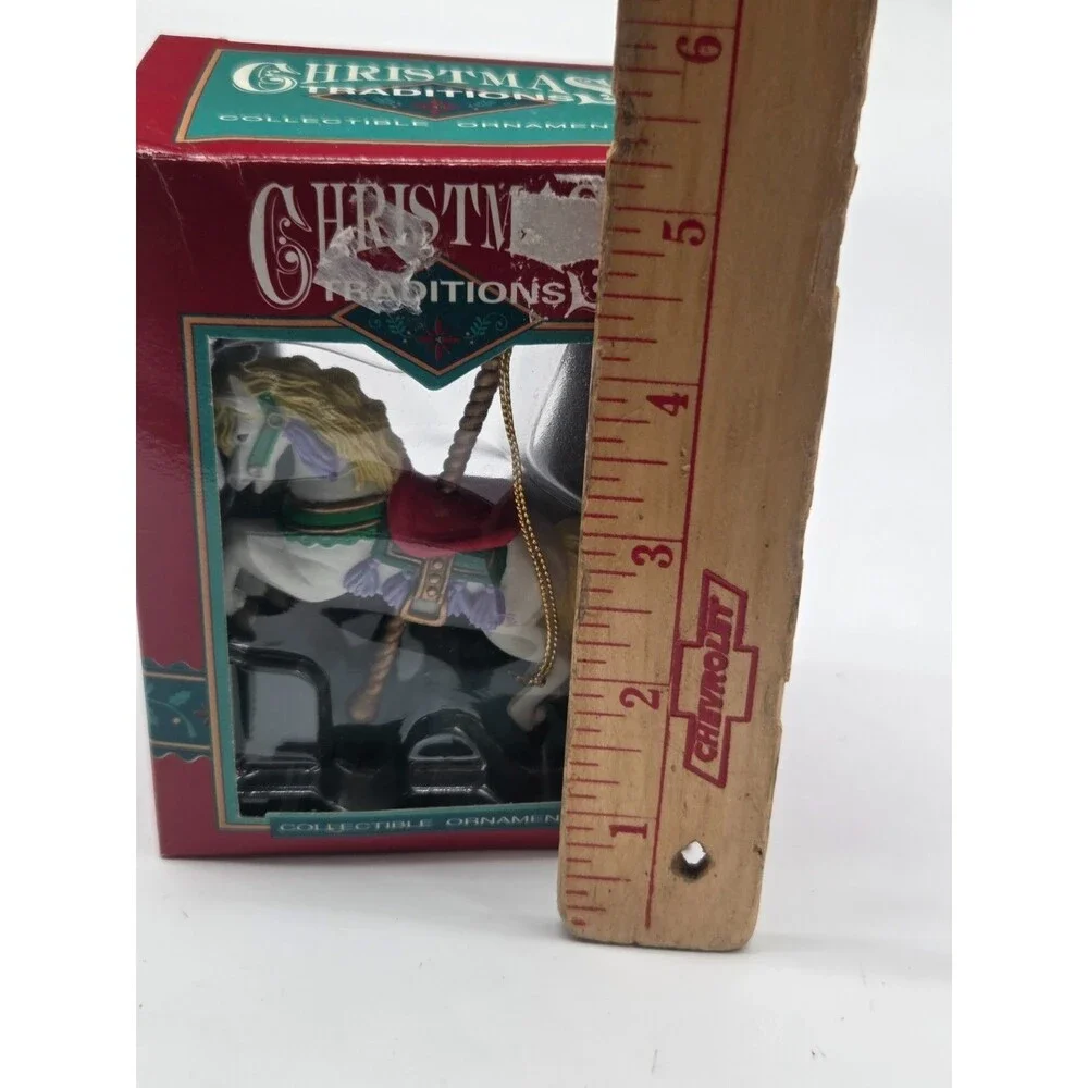 Vintage 1992 Christmas Traditions Horse On Carousel By Lustre Fame NIB